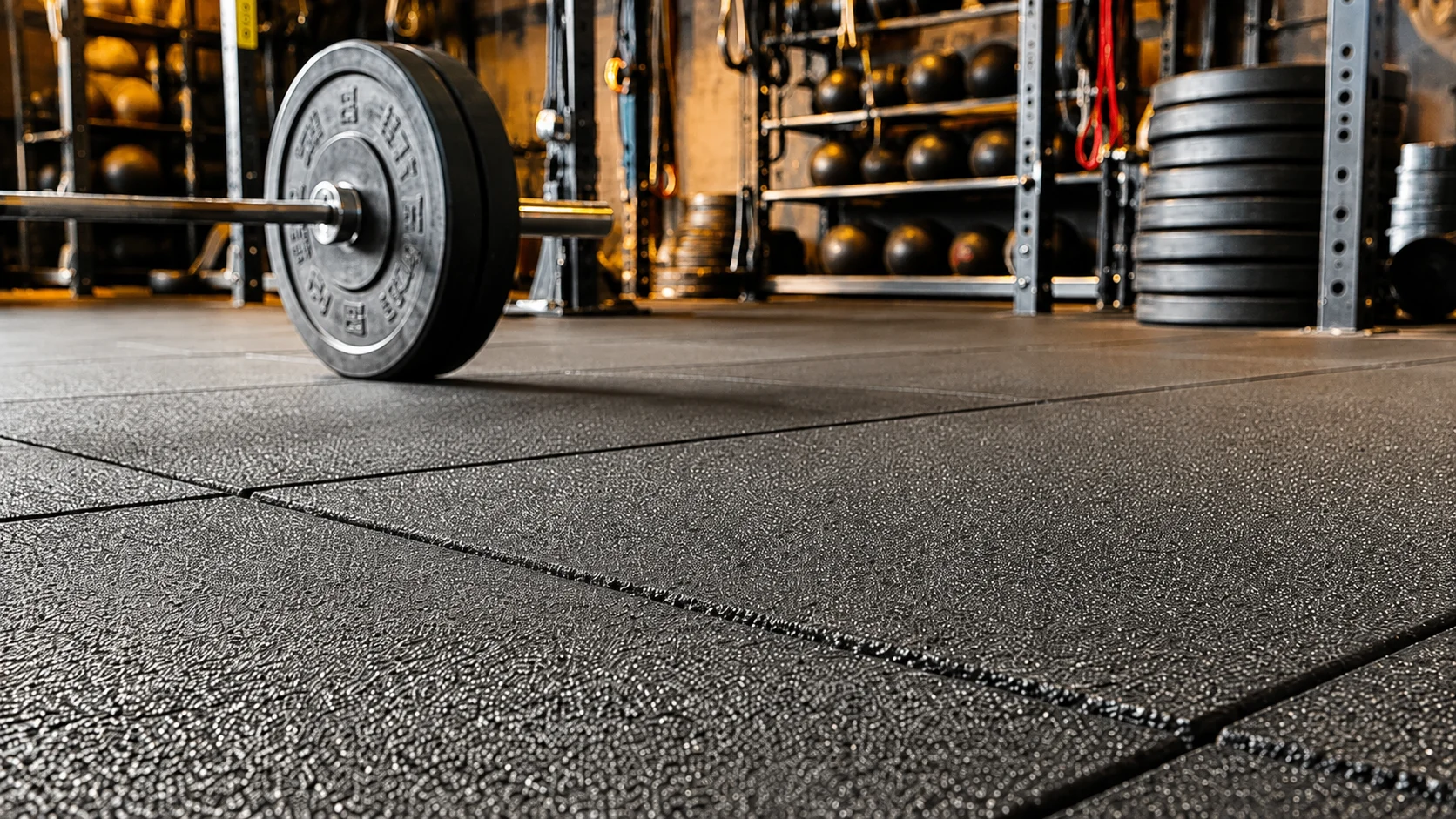 Piso de borracha reciclada em academia e crossfit